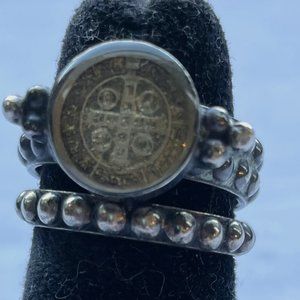 Virgins Saints & Angels San Benito stacking piccolo rings - size 7 - two